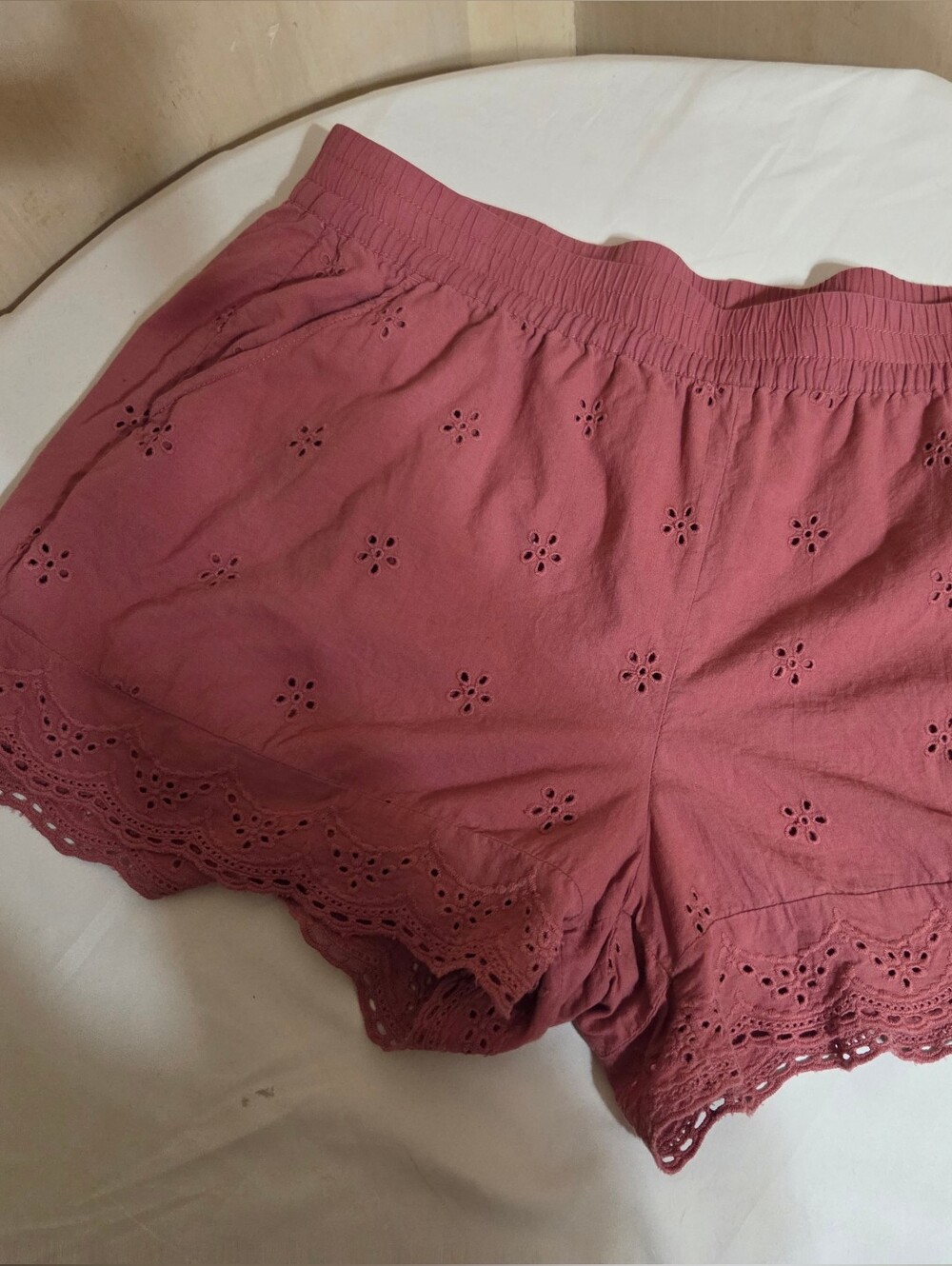 Maurices Mauve Eyelet Shorts